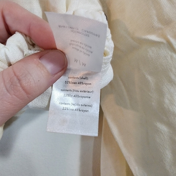 NEW WeWoreWhat Off The Shoulder Linen Blend Cropped Women Medium Blouse - Picture 9 of 11